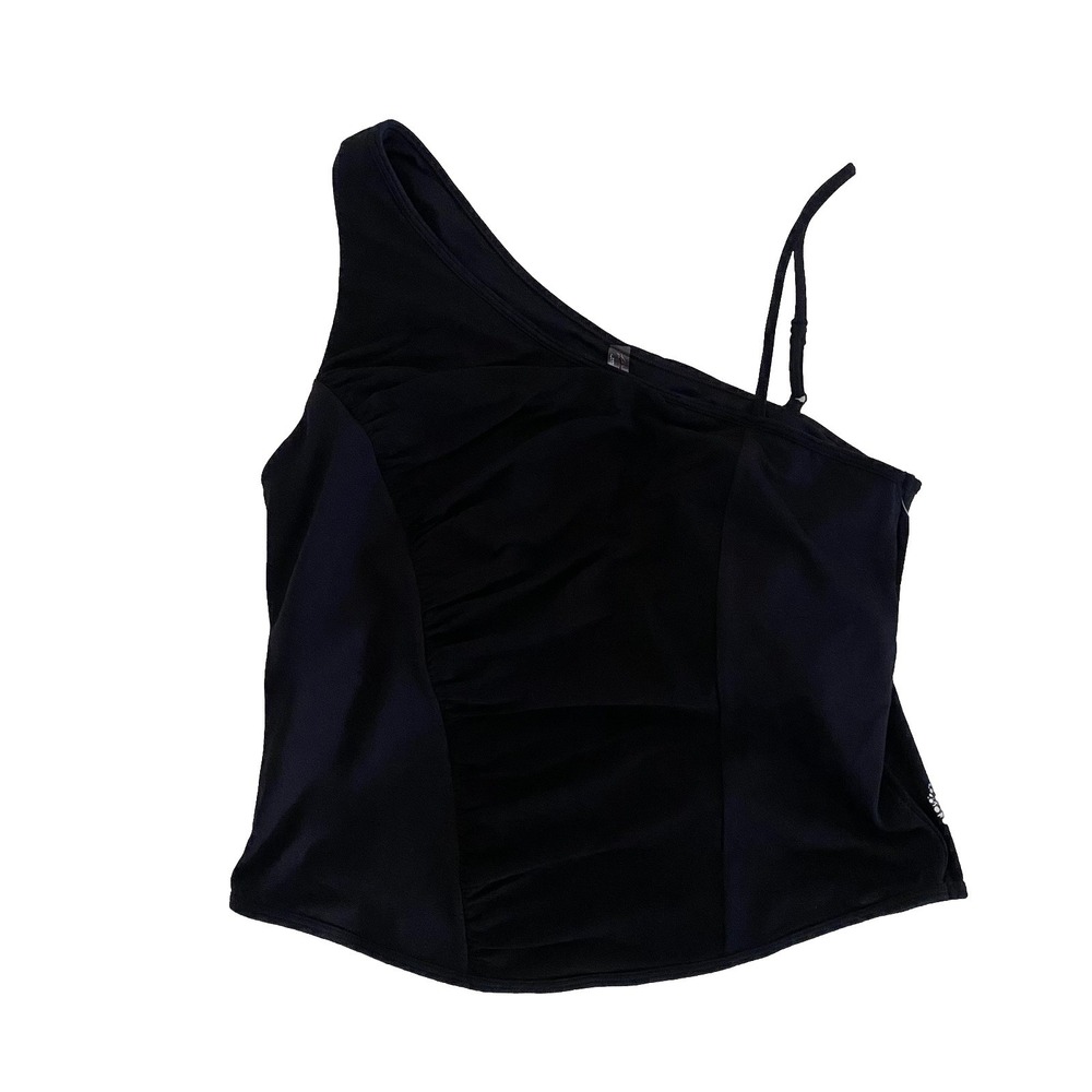 Free People‎ FP Movement XL One Shoulder Tank Top Women's Black Ruched NWT NEW